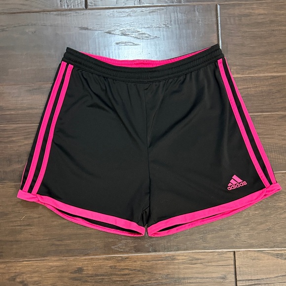 adidas Pants - adidas Black Athletic Shorts with Hot Pink Trim